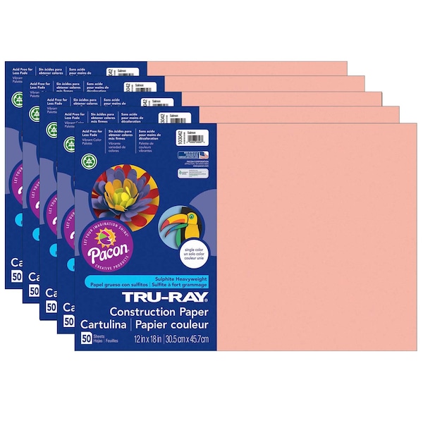 Tru-Ray Construction Paper, Salmon, 12x18in, PK250